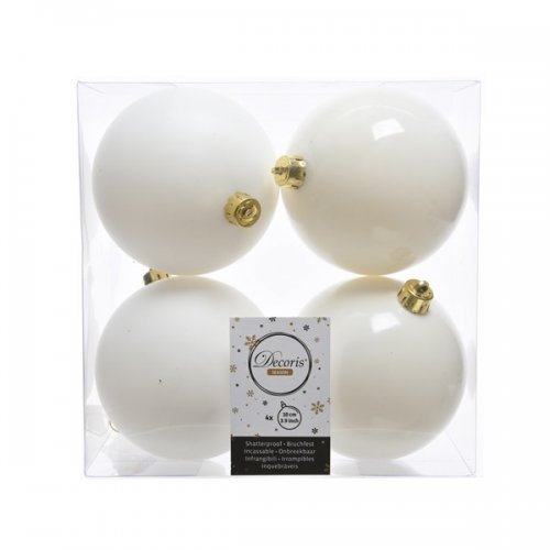 Набор елочных шаров DECORIS 10см Wool White 4шт