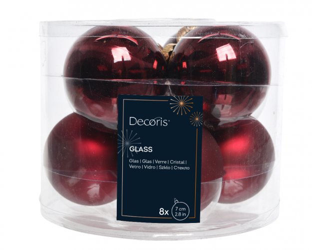 Набор елочных шаров  7 см (8 шт) oxblood