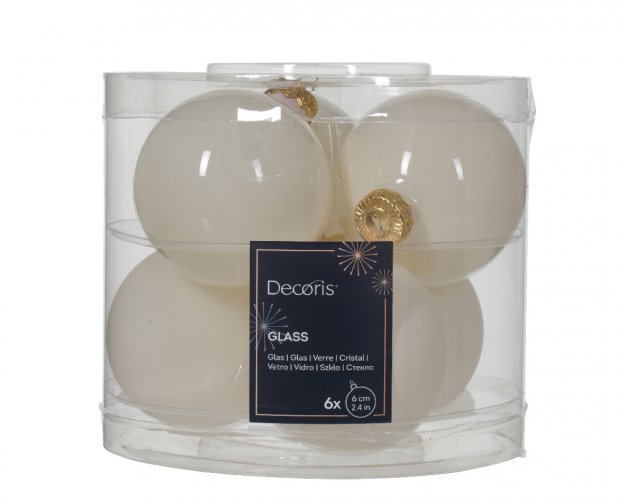 Елочные игрушка Шар 6 см 6 шт wool white