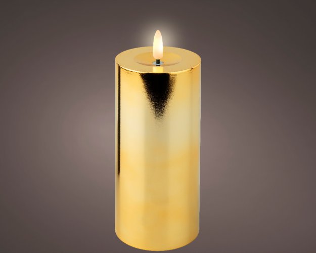 Свеча LUMINEO декоративная gold/warm white 17,5cm