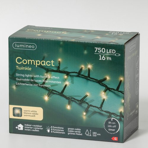 Гирлянда светодиодная Compact LUMINEO 16 м 750LED (теплый белый)