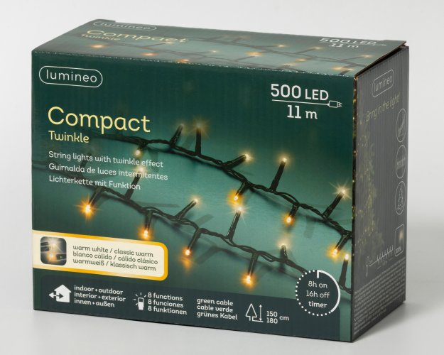 Гирлянда светодиодная Compact LUMINEO 11м 500LED (классический теплый)