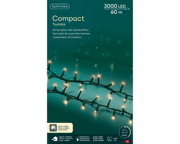Гирлянда светодиодная COMPACT 60м теплый белый 