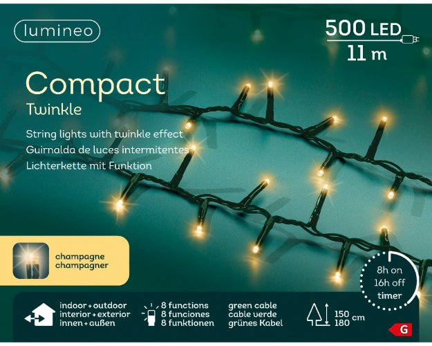 Гирлянда светодиодная COMPACT 11м мягкое золото