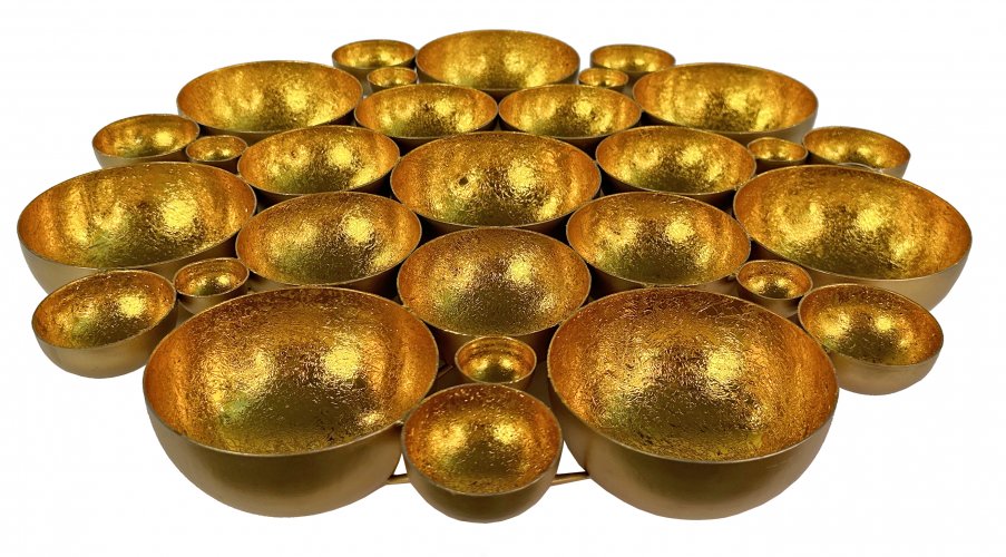 Поднос из 29 чаш SHISHI золотой 40 см