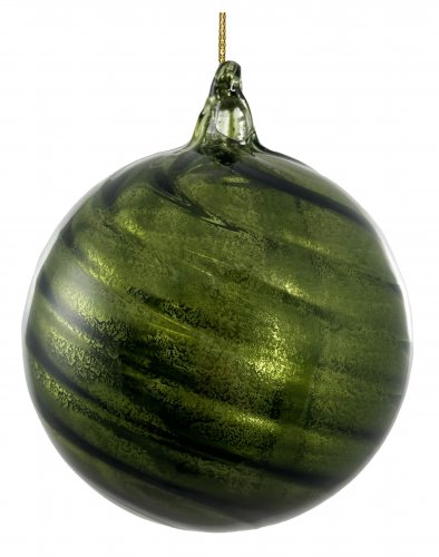 Елочный шар SHISHI 10 см античный зелёный