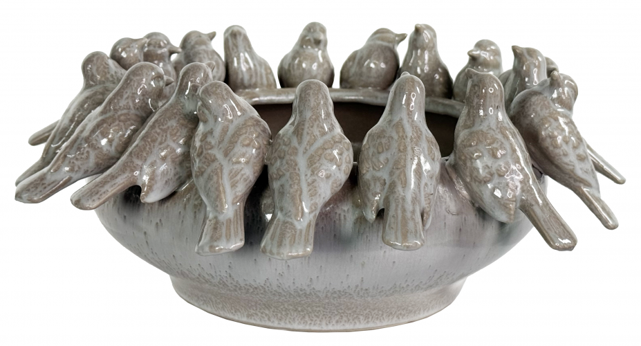 Керамический горшок SHISHI c птицами 14 см
