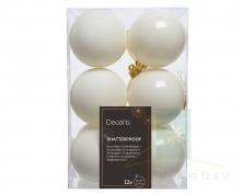 Набор елочных шаров DECORIS 6 см Wool White 12 шт