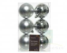 Набор елочных шаров DECORIS 8 см Silver 6 шт.