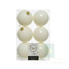 Набор ёлочных шаров DECORIS 8 см Wool White 6 шт.