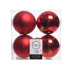 Набор елочных шаров DECORIS 10 см Christmas Red 4 шт.