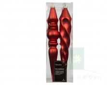Набор елочных игрушек DECORIS Подвеска 30 см Christmas Red 4 шт
