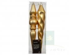 Набор елочных игрушек DECORIS Подвеска 30 см Light Gold 4 шт