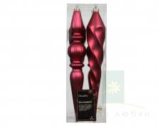 Набор елочных игрушек DECORIS Подвеска 30 см Oxblood 4 шт