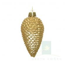 Набор ёлочных шишек DECORIS 8 см Light Gold 6 шт. 