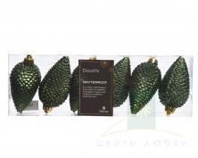 Набор ёлочных шишек DECORIS 8 см Pine Green