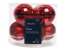 Набор елочных шаров 7 см, 8 шт. christmas red