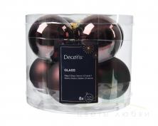 Набор елочных шаров 7 см (8 шт) black truffle