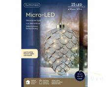 Шишка светящаяся с Лед гирляндой clear/warm white 15х21см