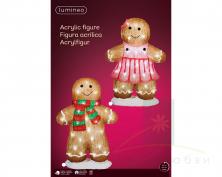 Световая фигура LUMINEO Пряничный человечек assorted/cool white L.13cm x W.31cm x H.46cm