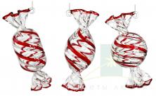Елочная игрушка SHISHI Конфета с красными полосками микс  13,5 см