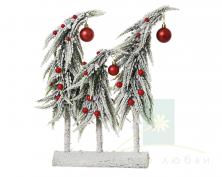 Ель заснеженная Альпийская с игрушками 40см