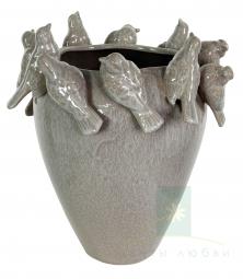 Керамическая ваза SHISHI с птицами 29 см